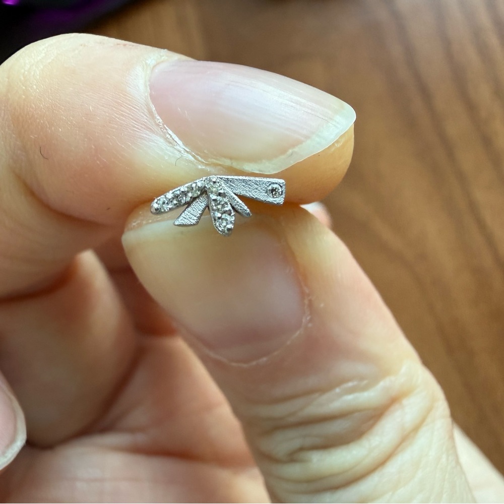 Pupil Hall White Gold Flutter Earring